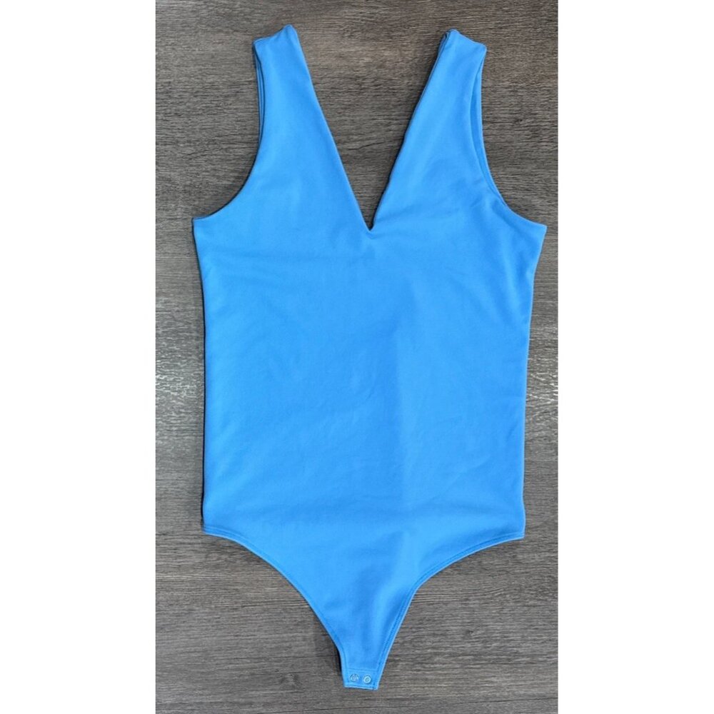 Abercrombie and Fitch Bodysuit Women Vneck Medium Soft Collection Blue